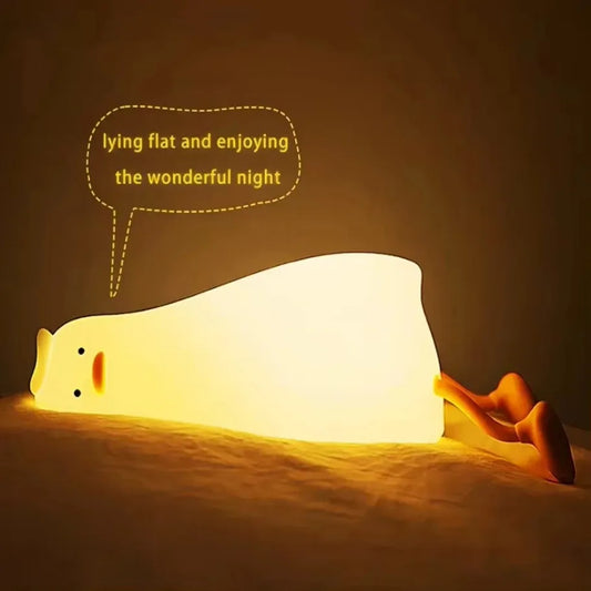 Rechargeable Silicone Duck Night Light – Soft Squishy LED Kids Bedside Lamp & Bedroom Decor