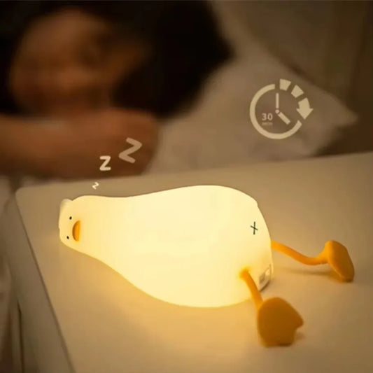Rechargeable Silicone Duck Night Light – Soft Squishy LED Kids Bedside Lamp & Bedroom Decor