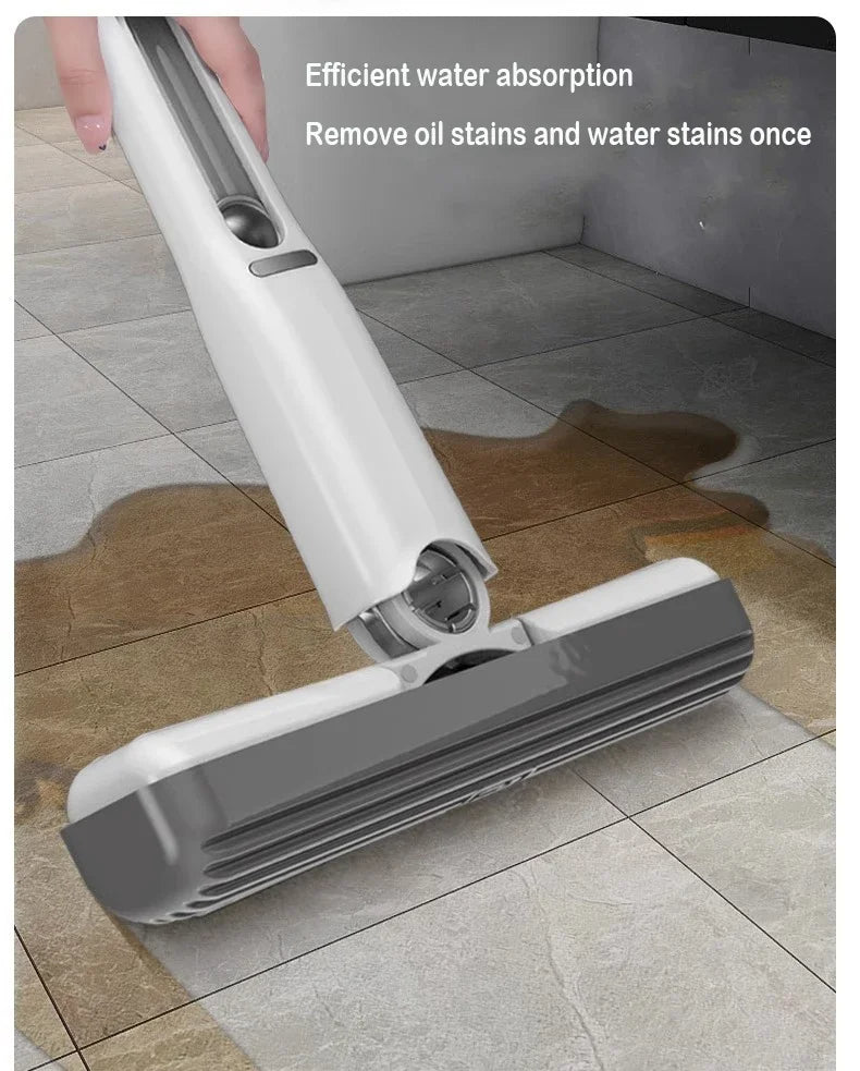 Portable Mini Mop - Foldable Self-Squeeze Sponge Mop for Home, Floor & Car Cleaning