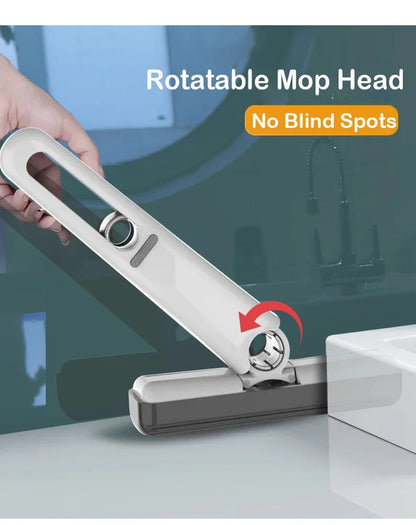 Portable Mini Mop - Foldable Self-Squeeze Sponge Mop for Home, Floor & Car Cleaning