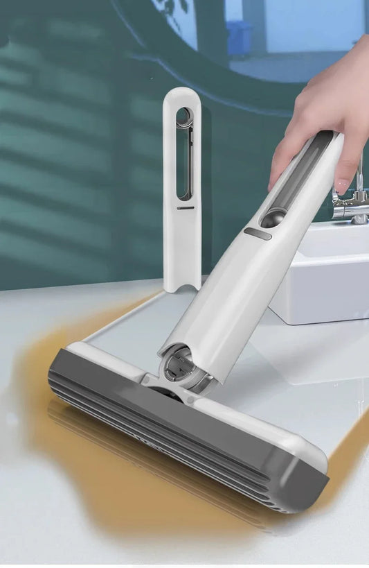 Portable Mini Mop - Foldable Self-Squeeze Sponge Mop for Home, Floor & Car Cleaning