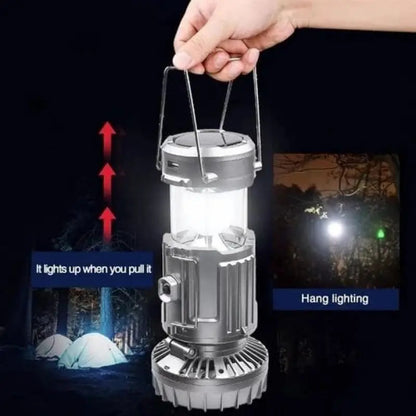 Multifunctional Solar Charging Camping Lantern – LED Light, Fan & Power Bank