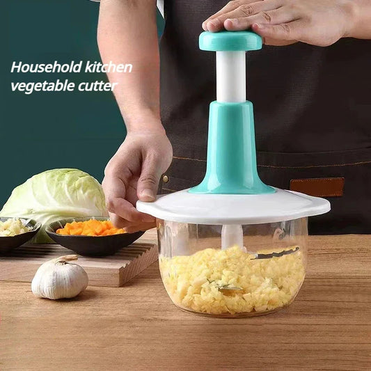 Manual Garlic & Vegetable Chopper – 1.5 L Hand-Pressed Food Processor